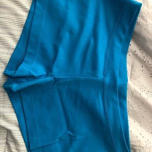 Blue spandex shorts